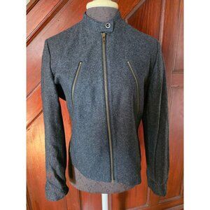 Harvé Benard Womens Wool Blend Jacket With Zipper Accents Size 4